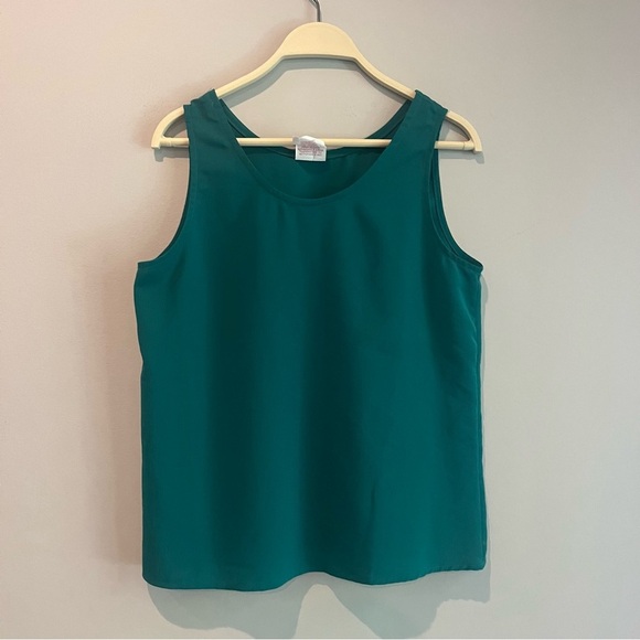 Teal Green Casual loose Tank Top Petite Size 6 Small Flowy - Picture 1 of 3